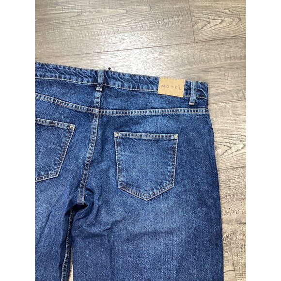 Motel Denim Low Rise Parallel Mid Used W34 L32 Wide Leg Mens Jeans Blue Relax - Picture 4 of 6